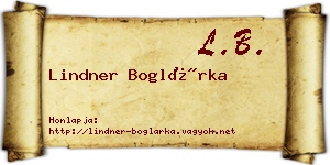 Lindner Boglárka névjegykártya